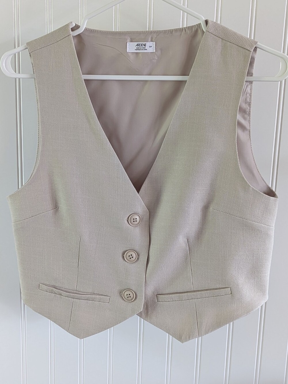 Ardene Light Beige Tailored V-Neck Vest